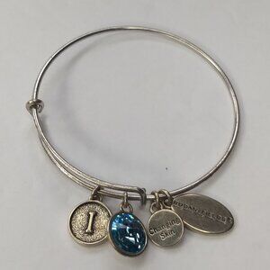 Rodan and Fields Level One Bracelet 4 Charms Silver Tone Blue Stone Level 1 I